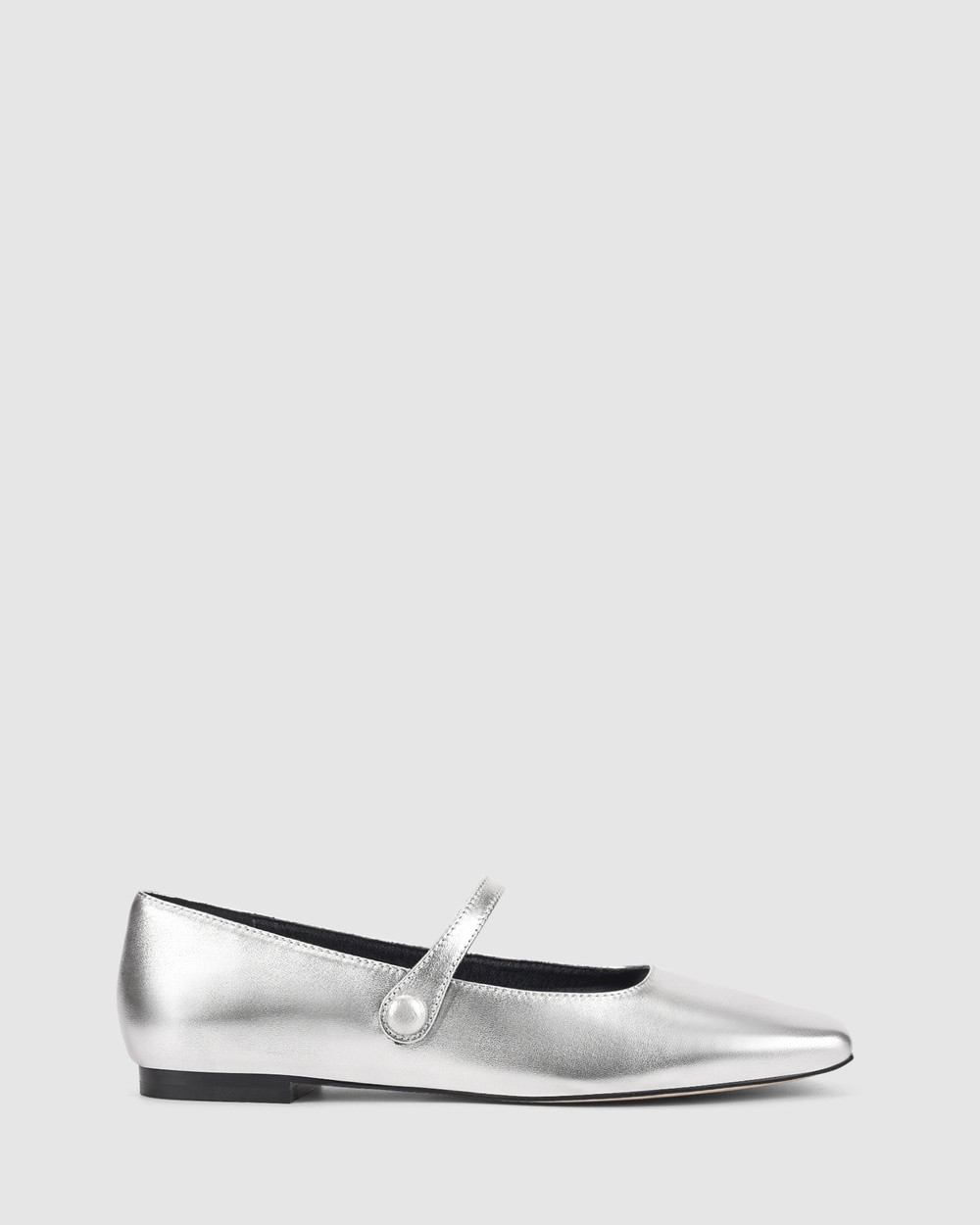 Siren - Xandria Square Toe Ballets - Ballet Flats (Silver Metallic Leather) Xandria Square Toe Ballets | THE ICONIC (AU & NZ)