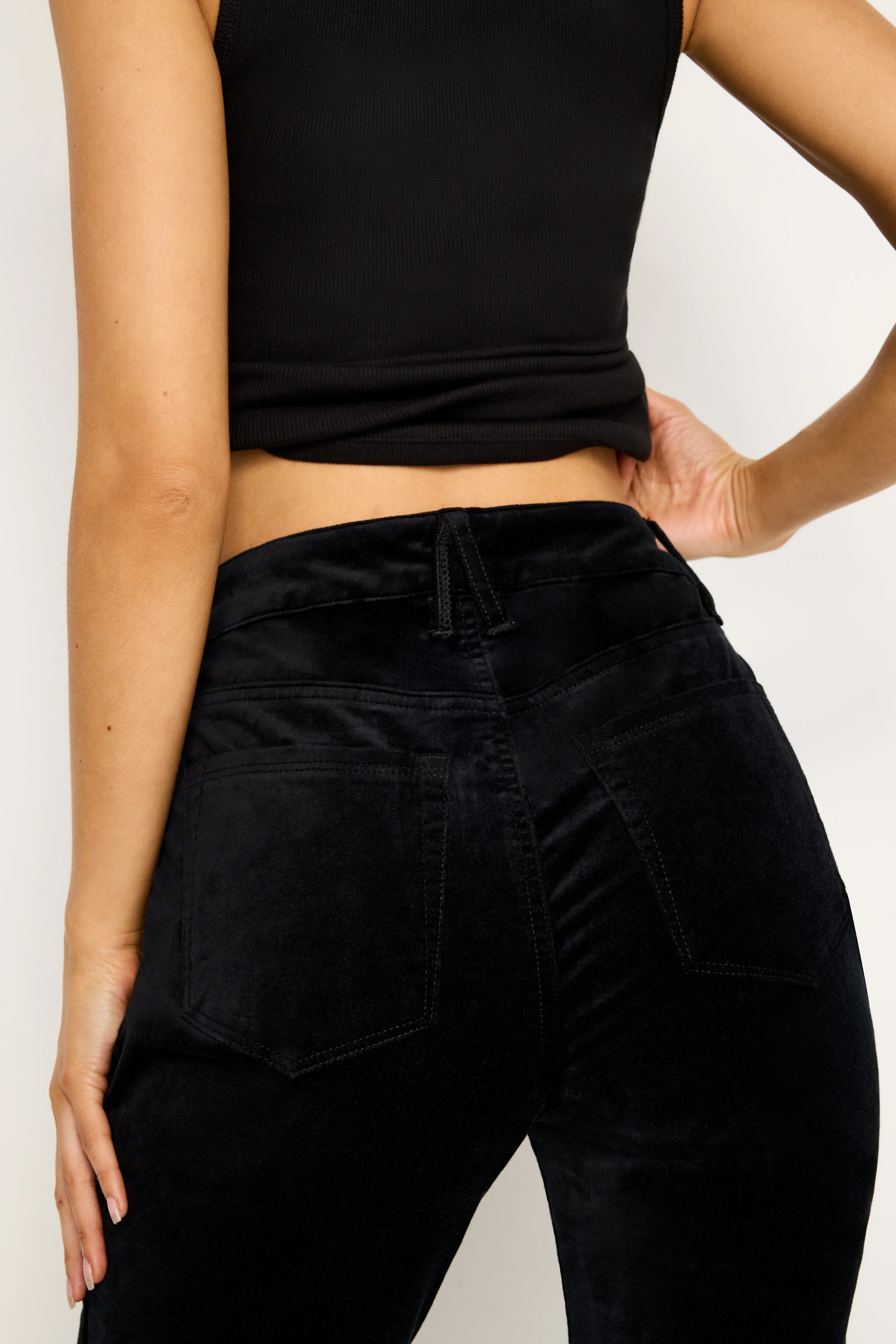 GOOD WAIST SUPER FLARE VELVET PANTS | BLACK001 - GOOD AMERICAN | Good American