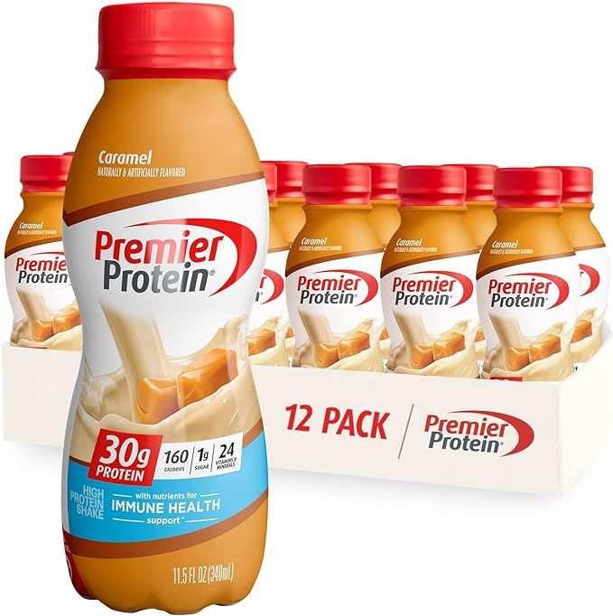 Premier Protein Liquid Protein Shake, Caramel, 30g Protein, 1g Sugar, 24 Vitamins & Minerals, Nut... | Amazon (US)