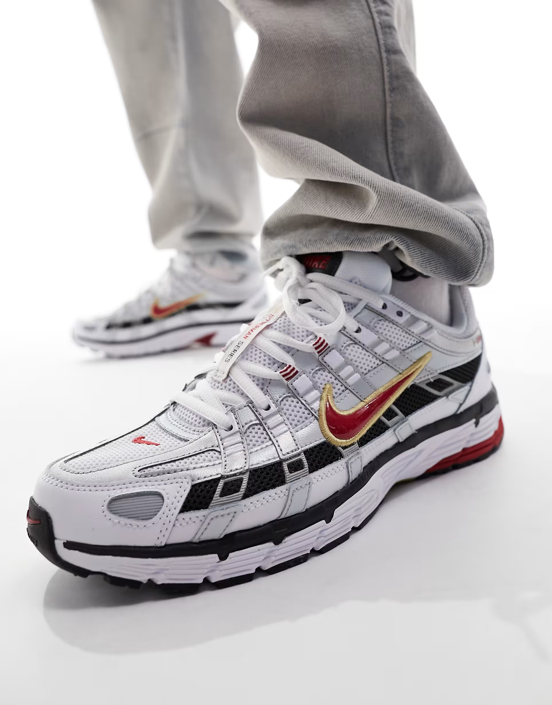 Nike P-6000 sneakers in silver and red | ASOS (Global)