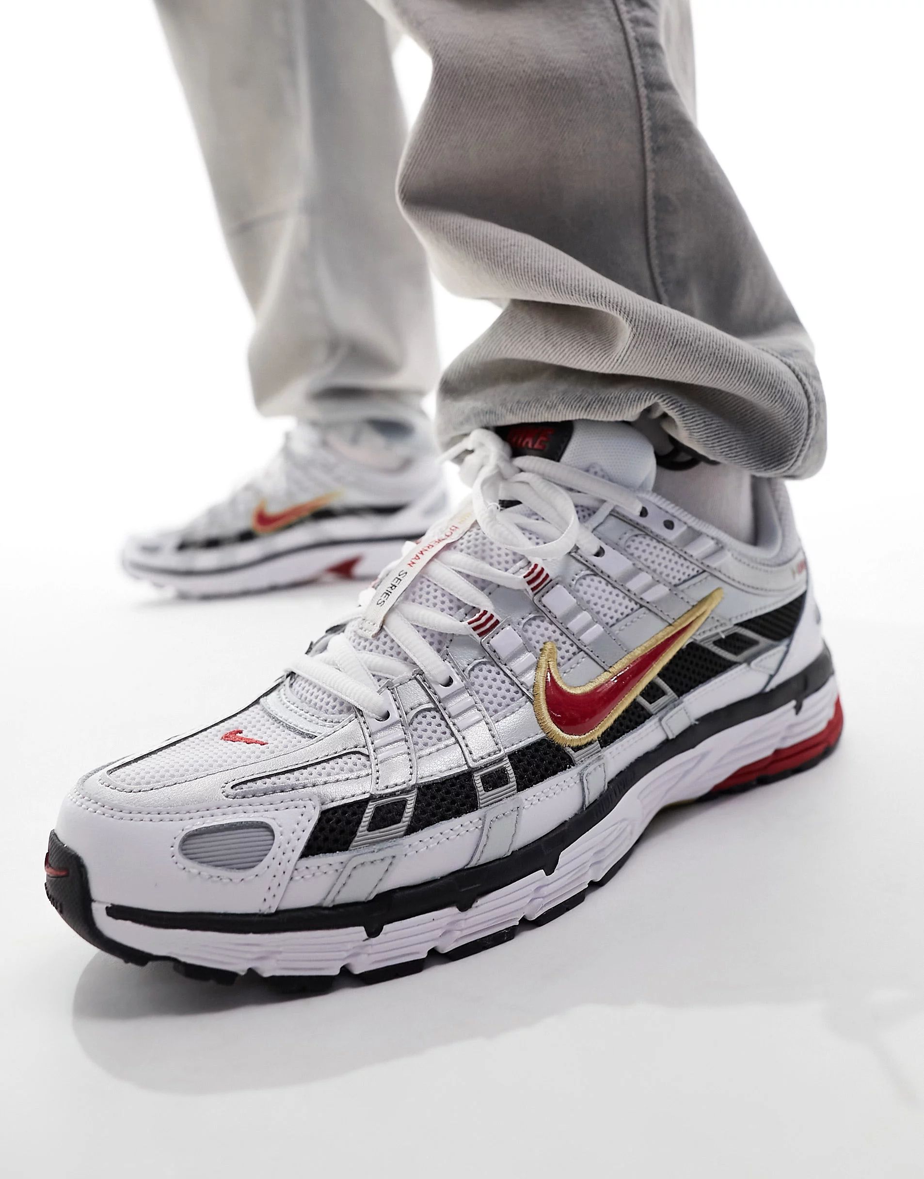 Nike P-6000 sneakers in silver and red | ASOS (Global)