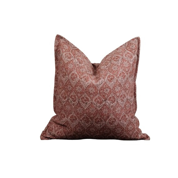 Indian Block Print Pillow  18x18 Floral Pillow Cover  Spring | Etsy | Etsy (US)