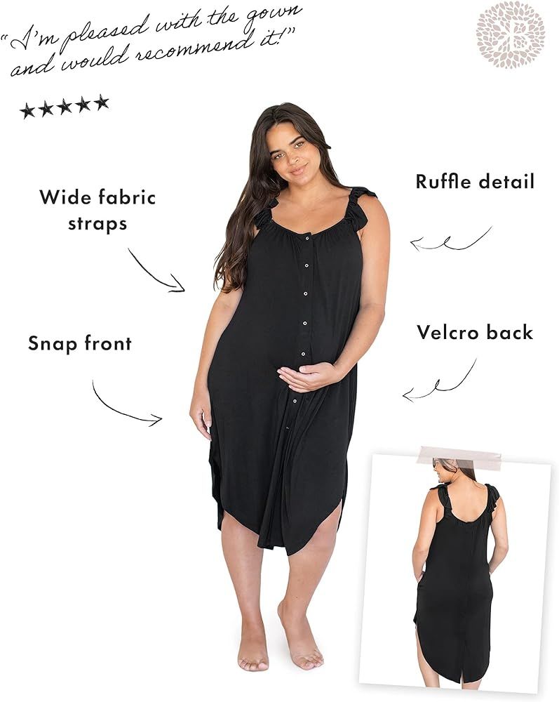 Kindred Bravely Ruffle Strap Labor and Delivery Gown | 3 In 1 Labor, Delivery, Nursing Gown for Hosp | Amazon (US)