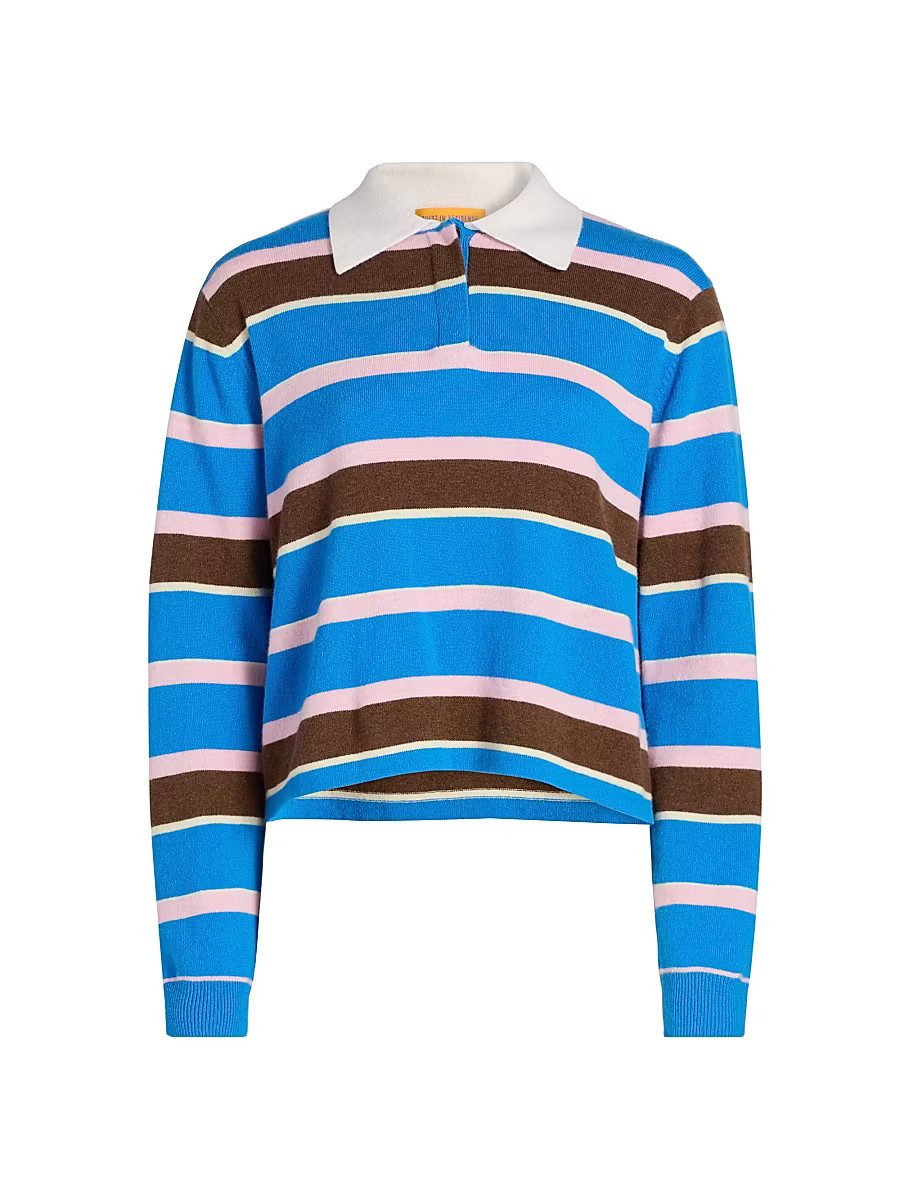 Women's Cashmere Striped Rugby Sweater - Twilight Combo - Size XS | Saks Fifth Avenue