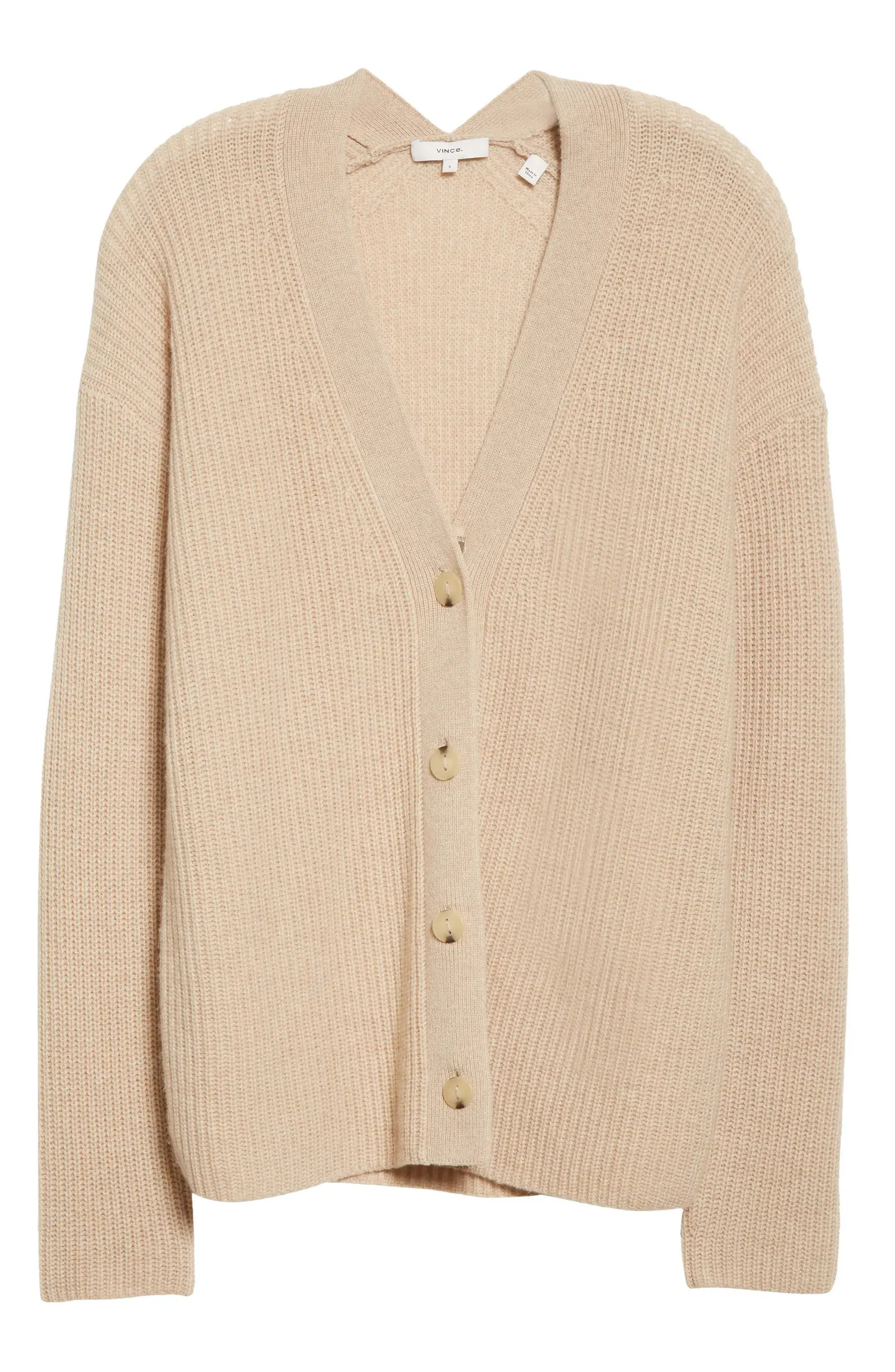 Shaker Stitch V-Neck Wool & Cashmere Cardigan | Nordstrom