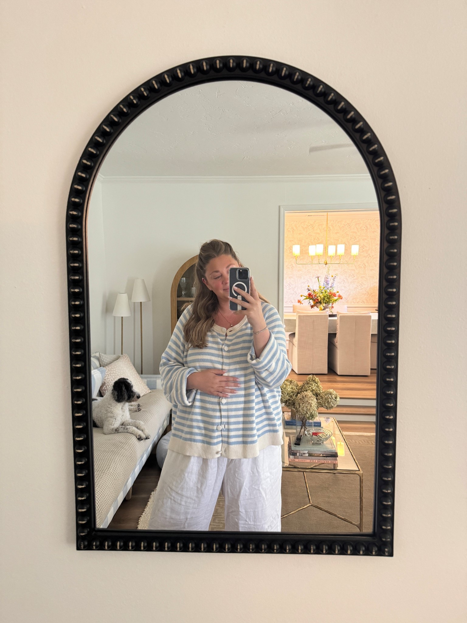 Size up one size in the cardigan for an oversized look  

#LTKBump #LTKMidsize #LTKTall