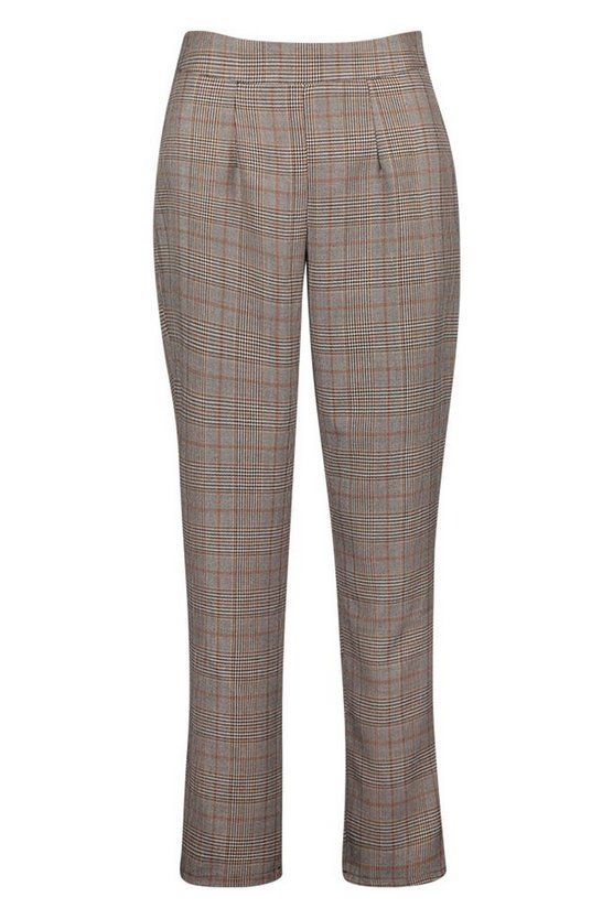 Prince Of Wales Check Tapered Trouser | Boohoo.com (US & CA)