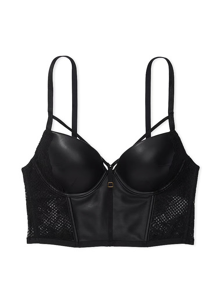 Faux Leather Fishnet Push-Up Corset Top | Victoria's Secret (US / CA )