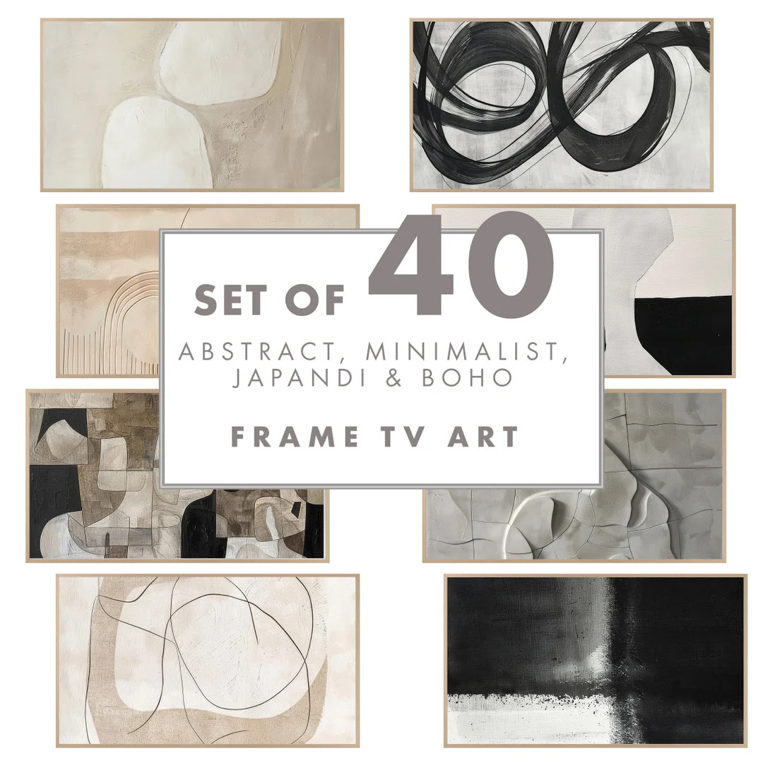 Samsung Frame TV Art, Samsung Frame TV Art Painting, Modern Neutral Abstract Samsung Frame Tv Art... | Etsy (US)