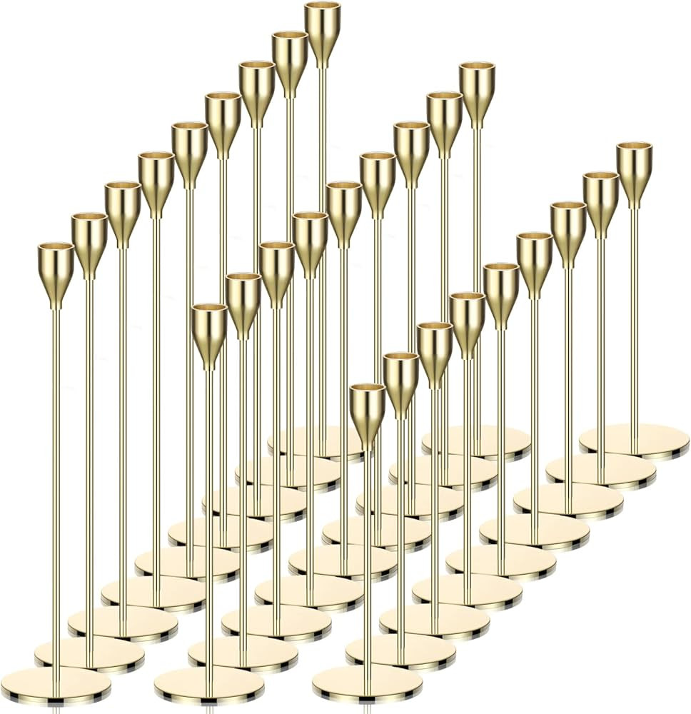 27 Pack Candles Holder, 9 Sets Taper Candlestick Holders Fit 0.75 Inch Thick Pillar Candles, Long... | Amazon (US)