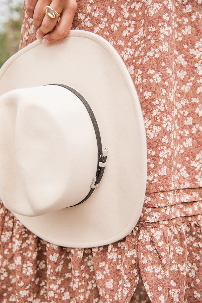 Cream Western Hat | Pink Lily