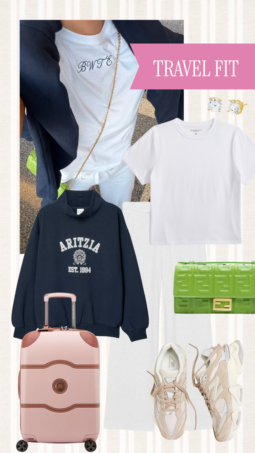 Travel look! Love this perfect white tee- sized up to a medium and now I want every t shirt monogrammed! Wearing medium in sweatshirt and small in pants too!

#LTKootd #LTKCon