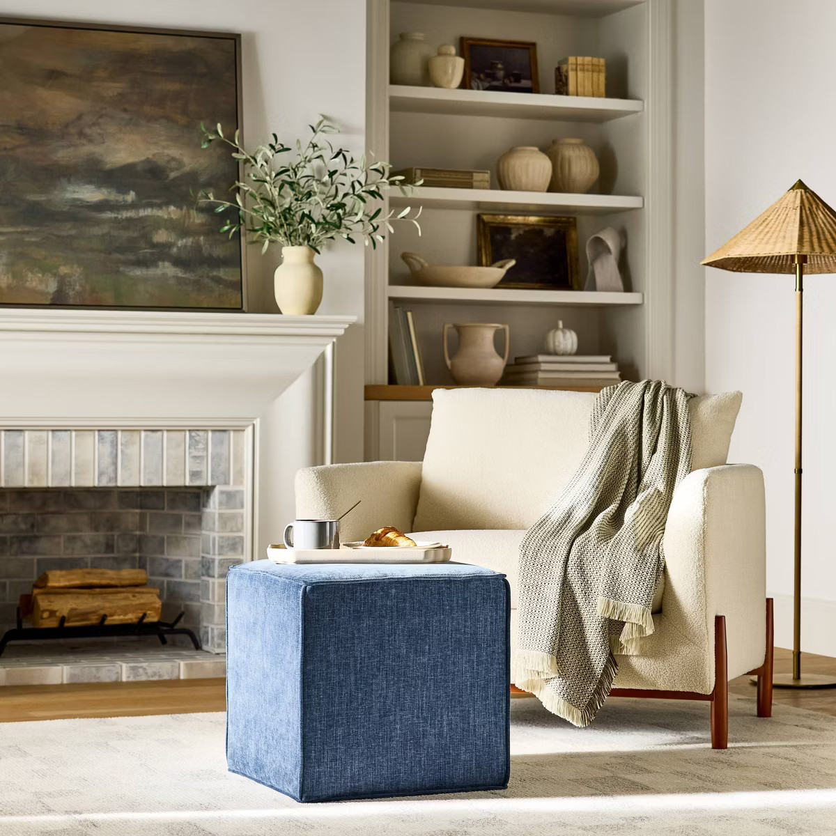 Lynwood Square Upholstered Cube Ottoman - Threshold™ designed with Studio McGee | Target