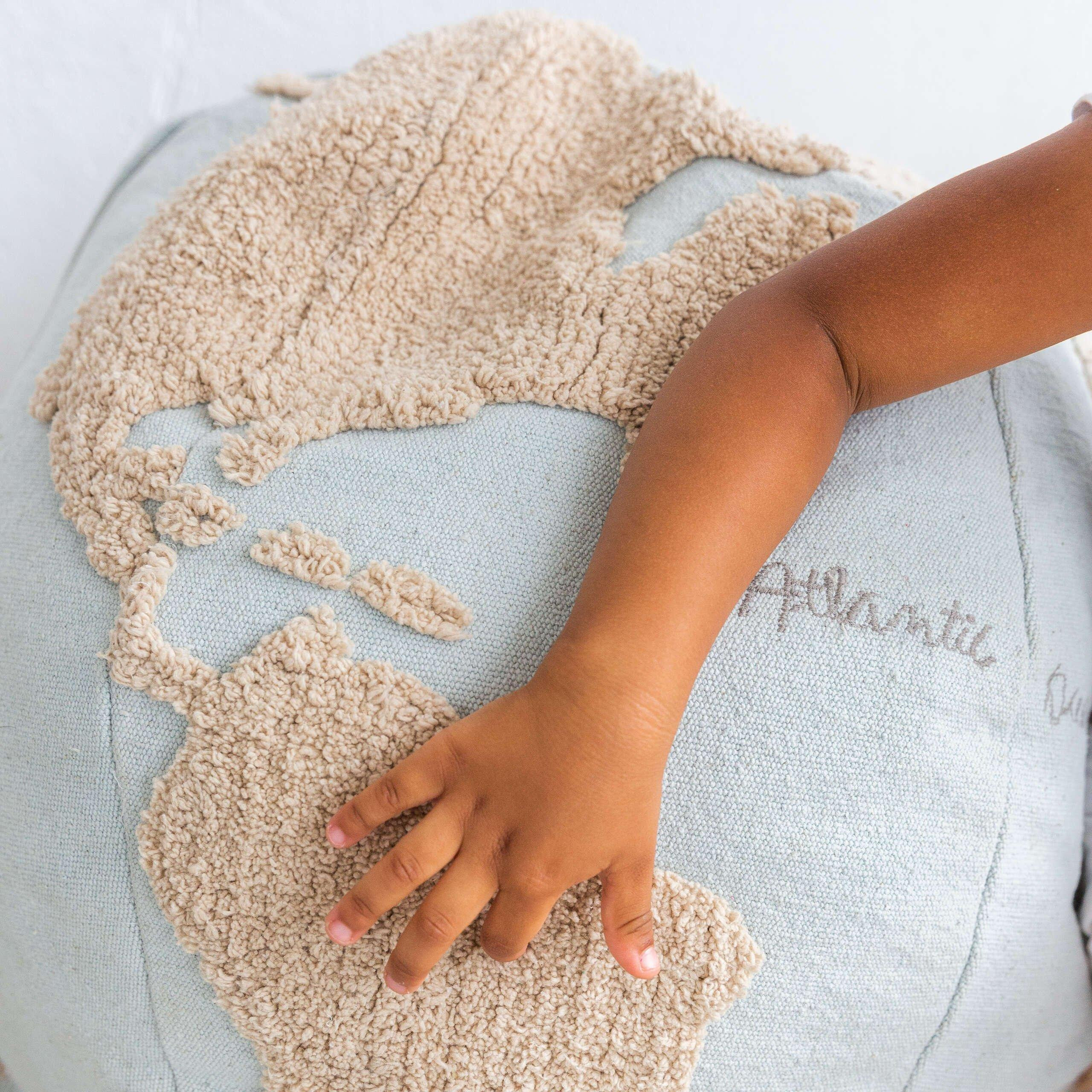 LORENA CANALS | Pouf World Map - Multicolor / 1' 6"" x 1' 8 | Janie and Jack