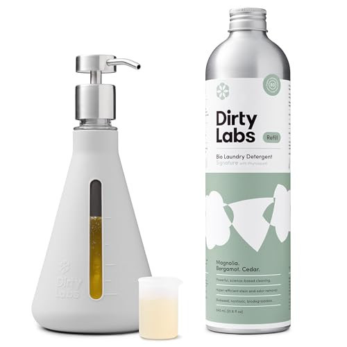 Dirty Labs | Bio-Liquid Laundry Detergent Refill & Pump Set | Signature Scent | 80 Loads (21.6 fl oz) & Pump | Hyper-Concentrated | High Efficiency & Standard Machine Washing | Nontoxic, Biodegradable | Amazon (US)