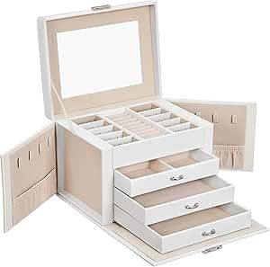 SONGMICS Jewelry Box, Christmas Gifts, Jewelry Organizer 4 Levels, Lockable Jewelry Storage Case ... | Amazon (US)