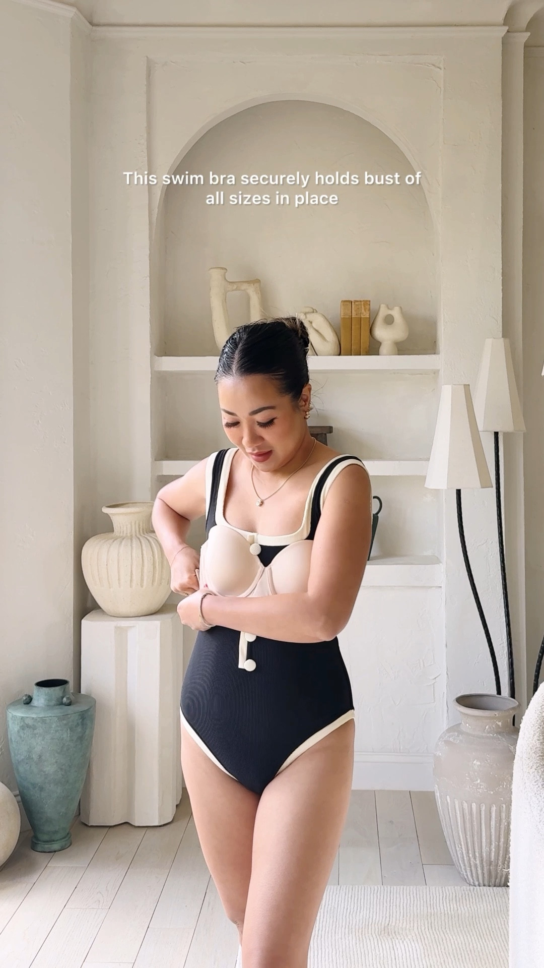*Important Sizing Information* Before purchasing this swim bra, I assumed it would be the same size as my regular bra. I was wrong! I ended up using their “Expert Size Recommendation” a tab right next to their sizing options. The size they recommended was 32C (I’m a 34A). I went ahead and bought the recommended size and the fit was perfect! Highly recommend using that feature before buying! 

If you’re constantly adjusting your swimsuit just to feel comfortable… this is for you:

✔️ Holds everything in place—no matter how much you move (even when you’re chasing kids or diving in) ✔️ Gives smaller busts a natural lift and shape ✔️ Supports fuller busts without feeling restrictive ✔️ Prevents accidental exposure or slipping ✔️ Subtle support that even helps your posture

#LTKSwim #LTKstorytime #LTKPetite
