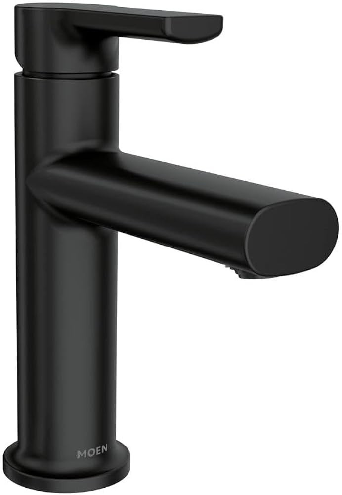 Moen Meena Matte Black One-Handle Single Hole Modern Bathroom Sink Faucet with Optional Deckplate... | Amazon (US)