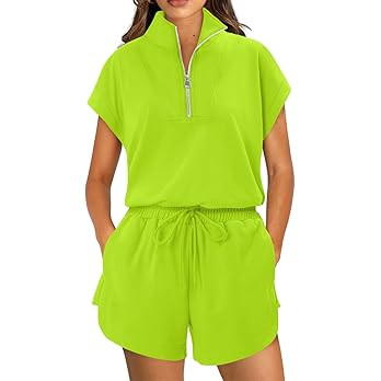 KISSMODA Two Piece Sets for Women Sweatsuit Casual Tracksuits Short Sleeve Tops and Shorts 2025 L... | Amazon (US)