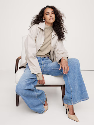 Ribbed Merino Mock-Neck Sweater | Banana Republic (US)