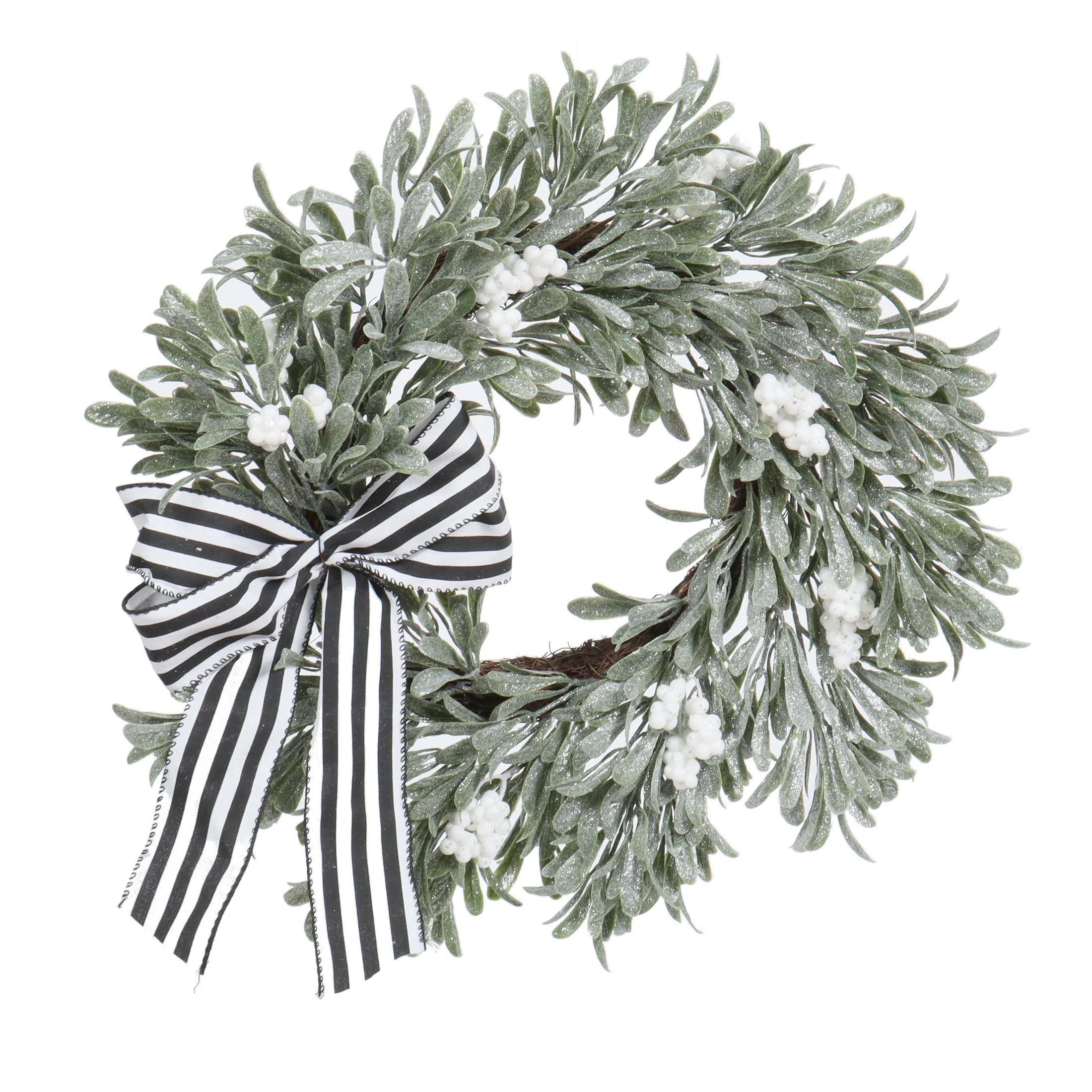 Holiday Time White Berry Greenery Un-Lit Christmas Wreath, 24" - Walmart.com | Walmart (US)
