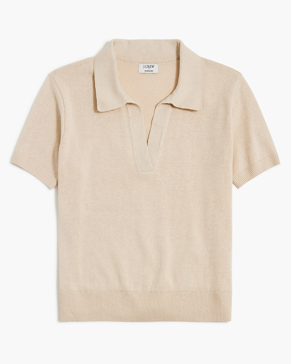 Linen-blend short-sleeve polo sweater | J.Crew Factory