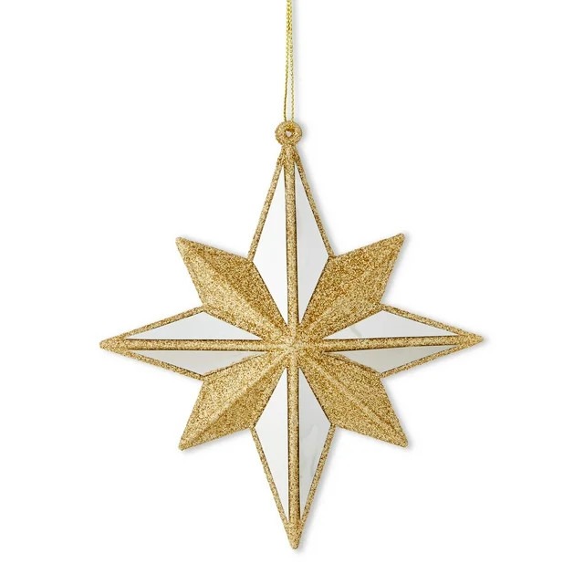 Gold Glitter Star Christmas Ornament, 6 in, by Holiday Time | Walmart (US)