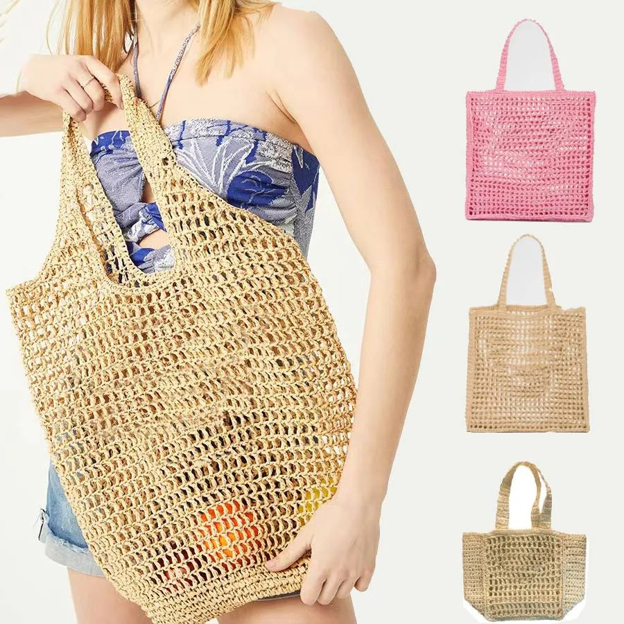 Designer Beach Bags straw tote bags weave raffias totes Large capacity Fashion Mesh Hollow Woven ... | DHGate