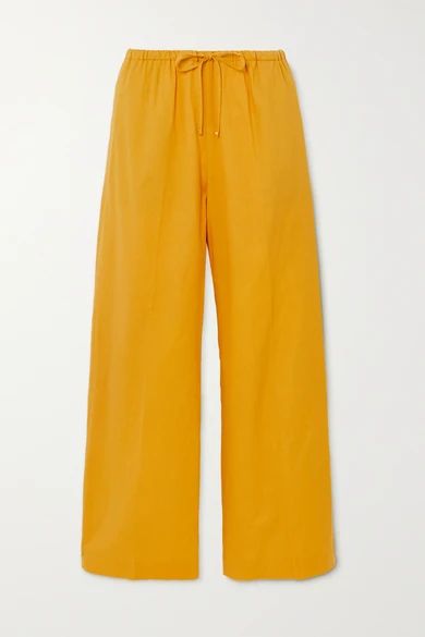 Dries Van Noten - Cotton-blend Wide-leg Pants - Yellow | NET-A-PORTER (US)