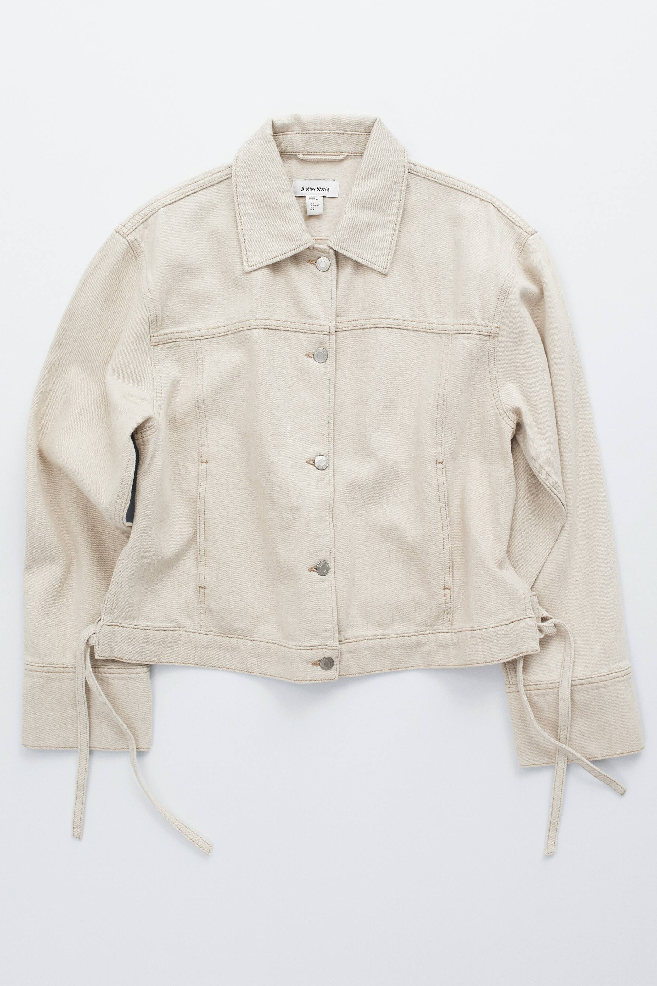 Cropped Tie-Closure Denim Jacket | H&M (UK, MY, IN, SG, PH, TW, HK)