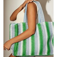 Blue Striped Woven Tote Bag South Beach New Look | New Look (UK)