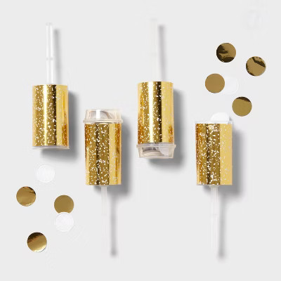 4ct Confetti Party Poppers Gold - Spritz™ | Target