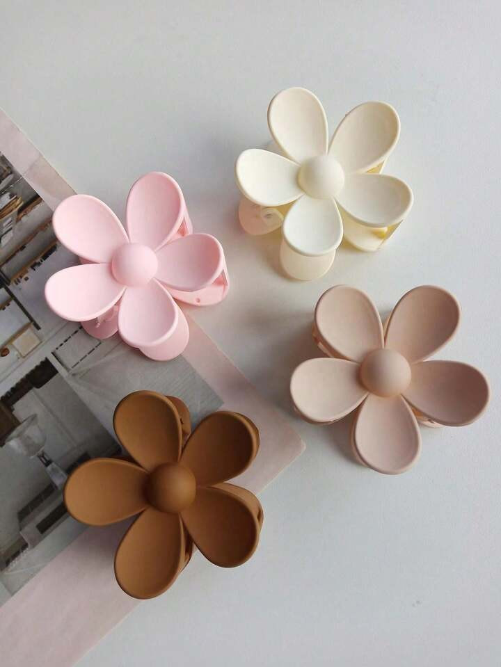 4 Shark Clip High Appearance Level Back Head Coffee Color Grab Clip Feminine Hair Clip Hair Clip ... | SHEIN