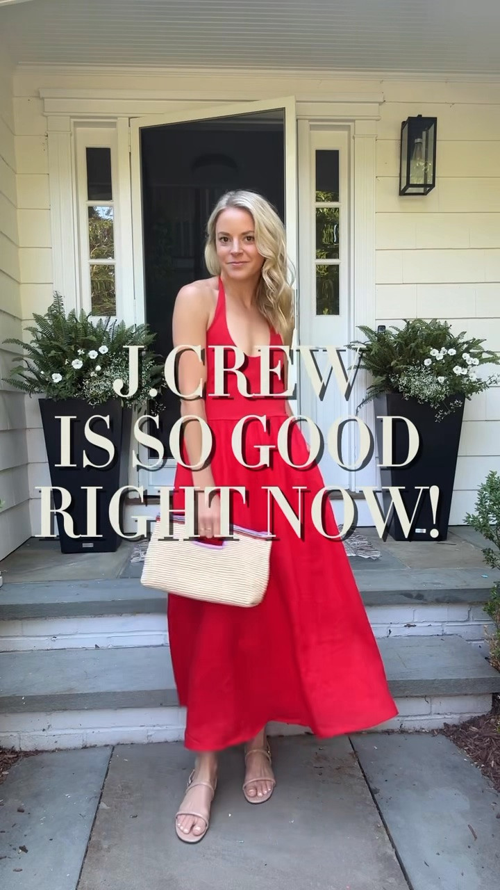 J.Crew’s new summer drop is dangerously good ☀️ the cutest dresses for every summer occasion - and my favorite swimsuit now comes in the prettiest red. 
-I’m 5’5 wearing an XS/2 in all dresses
-small swimsuit
-small sweater
-XS linen shorts
-sandals tts
@Jcrew #injcrew #ad

#LTKmomlife #LTKTravel #LTKSwim