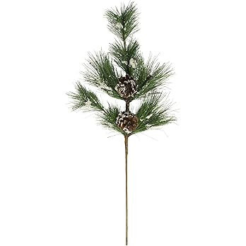 24" Frosted Long Pine Needle and Pine Cone Artificial Christmas Spray | Amazon (US)