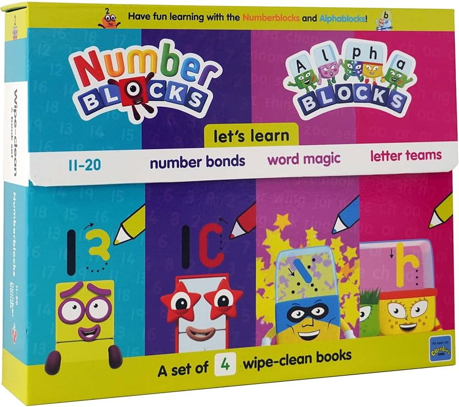 Numberblocks and Alphablocks: Let's Learn Numbers and Letters 4-Book Wipe-Clean Box Set: 4 Wipe-c... | Amazon (US)