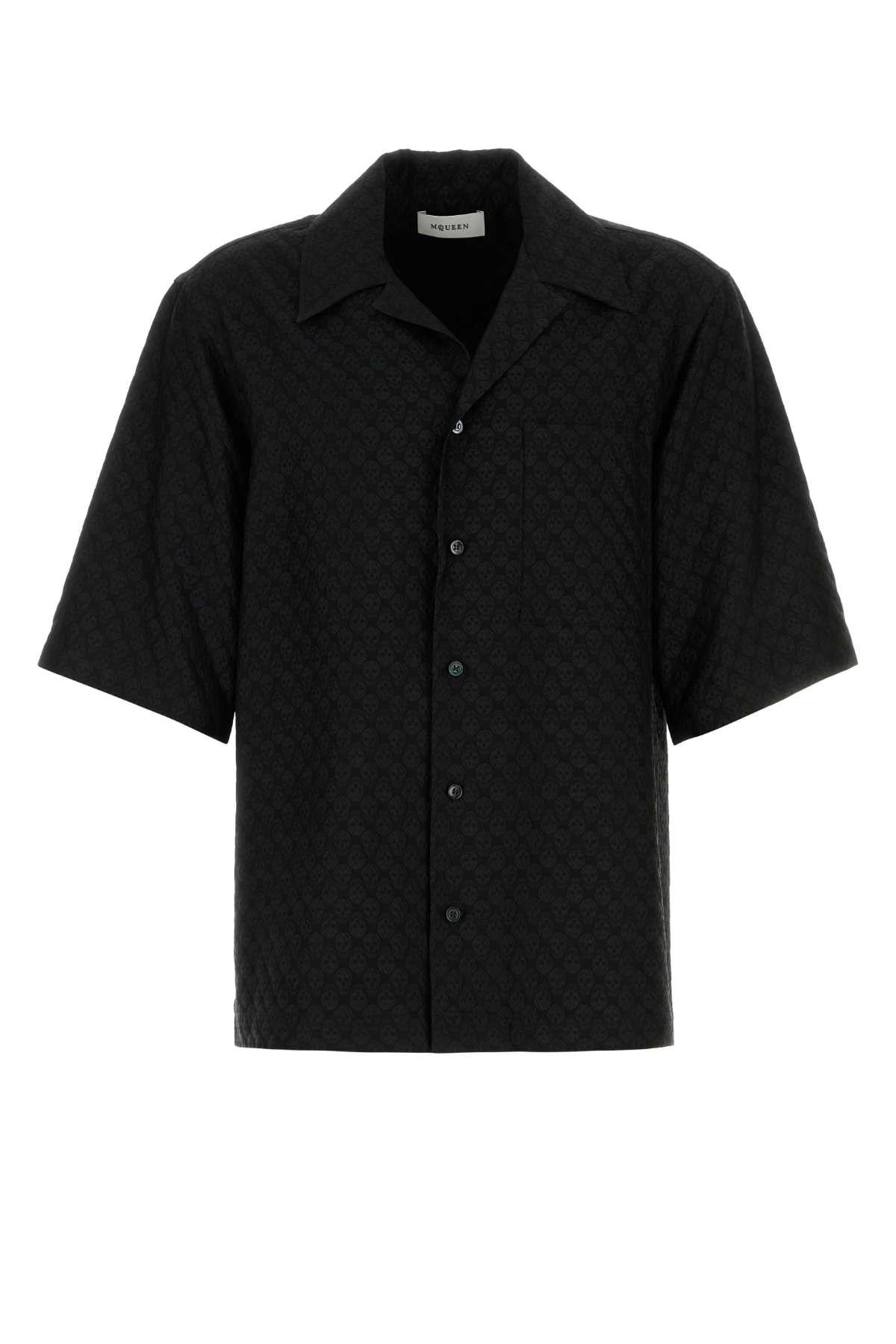 Alexander McQueen Black Viscose Blend Shirt Blackblack Camp Collar Hawaiian Camicie - Men | Italist.com US