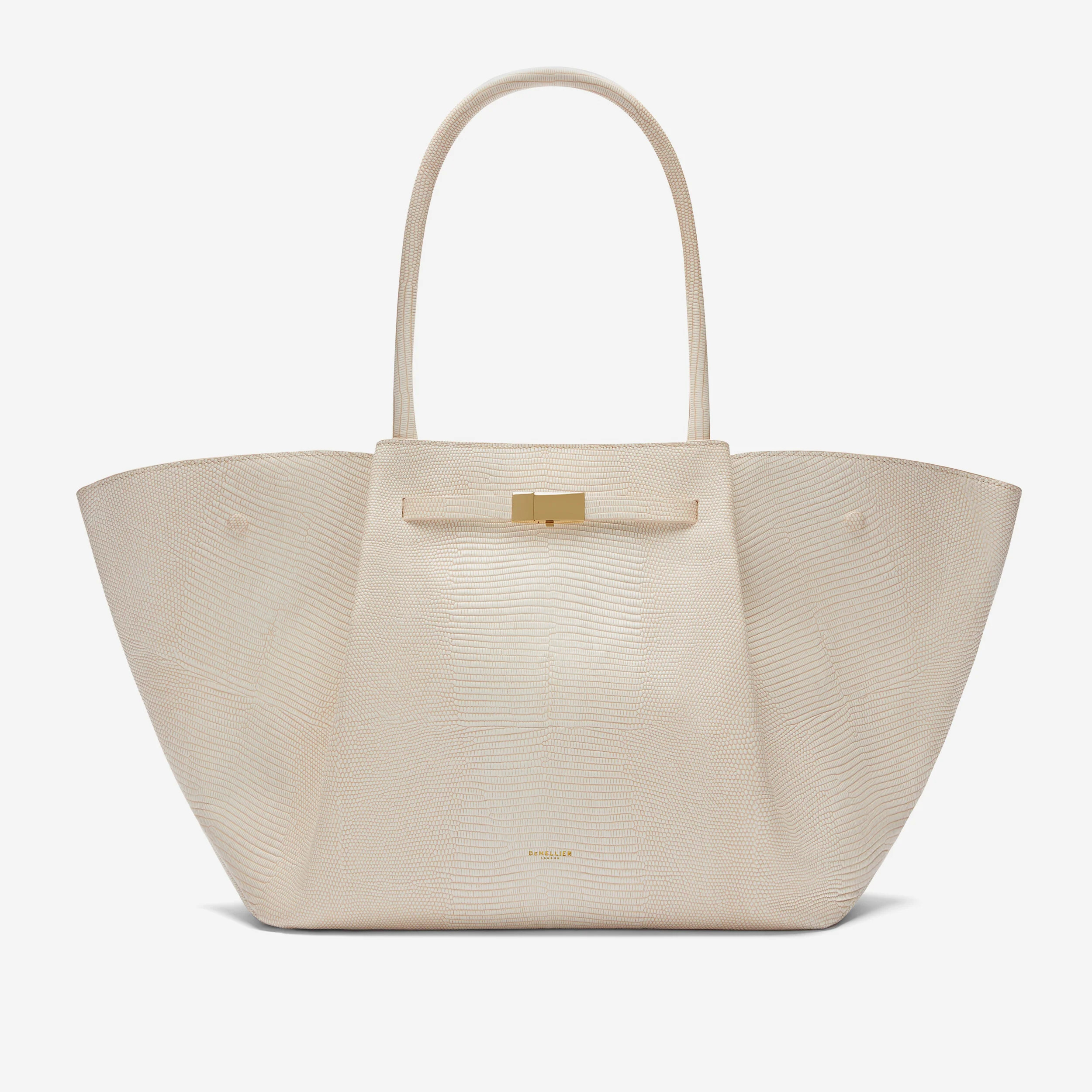 The New York | Ecru Lizard-Effect | Demellier | DeMellier