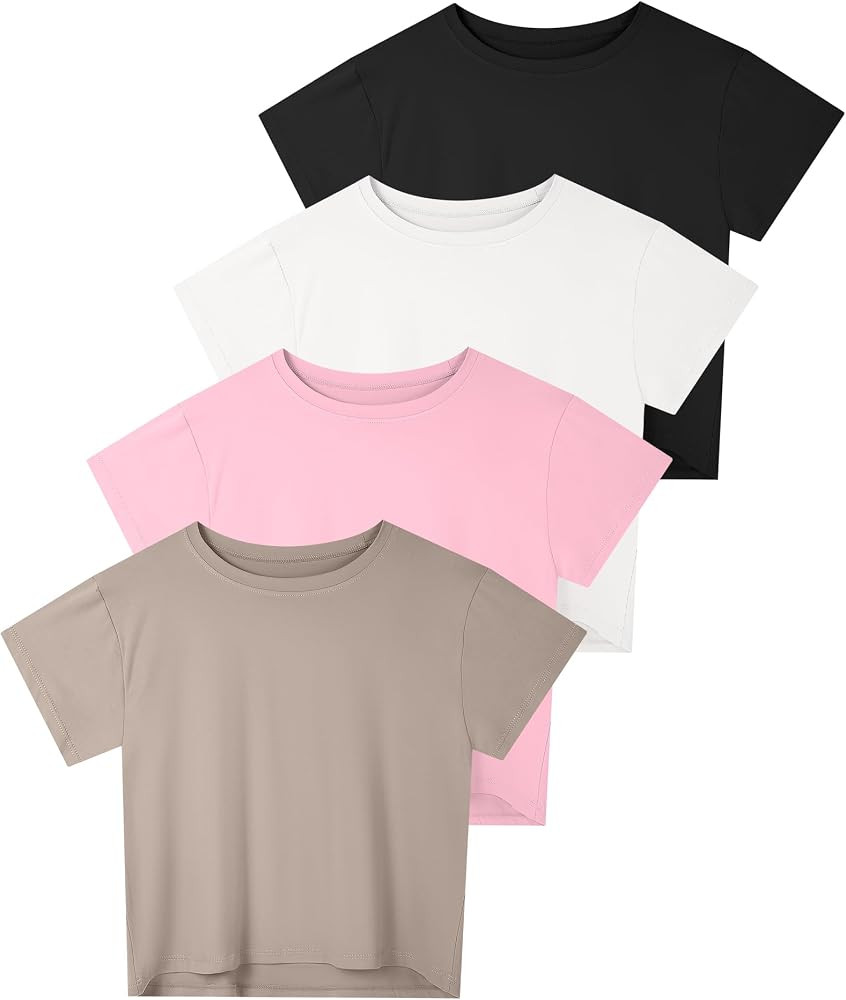 Dalavch 4/6 Pack Women's Crop Top Short Sleeve Athletic Workout Loose Fit | Amazon (US)