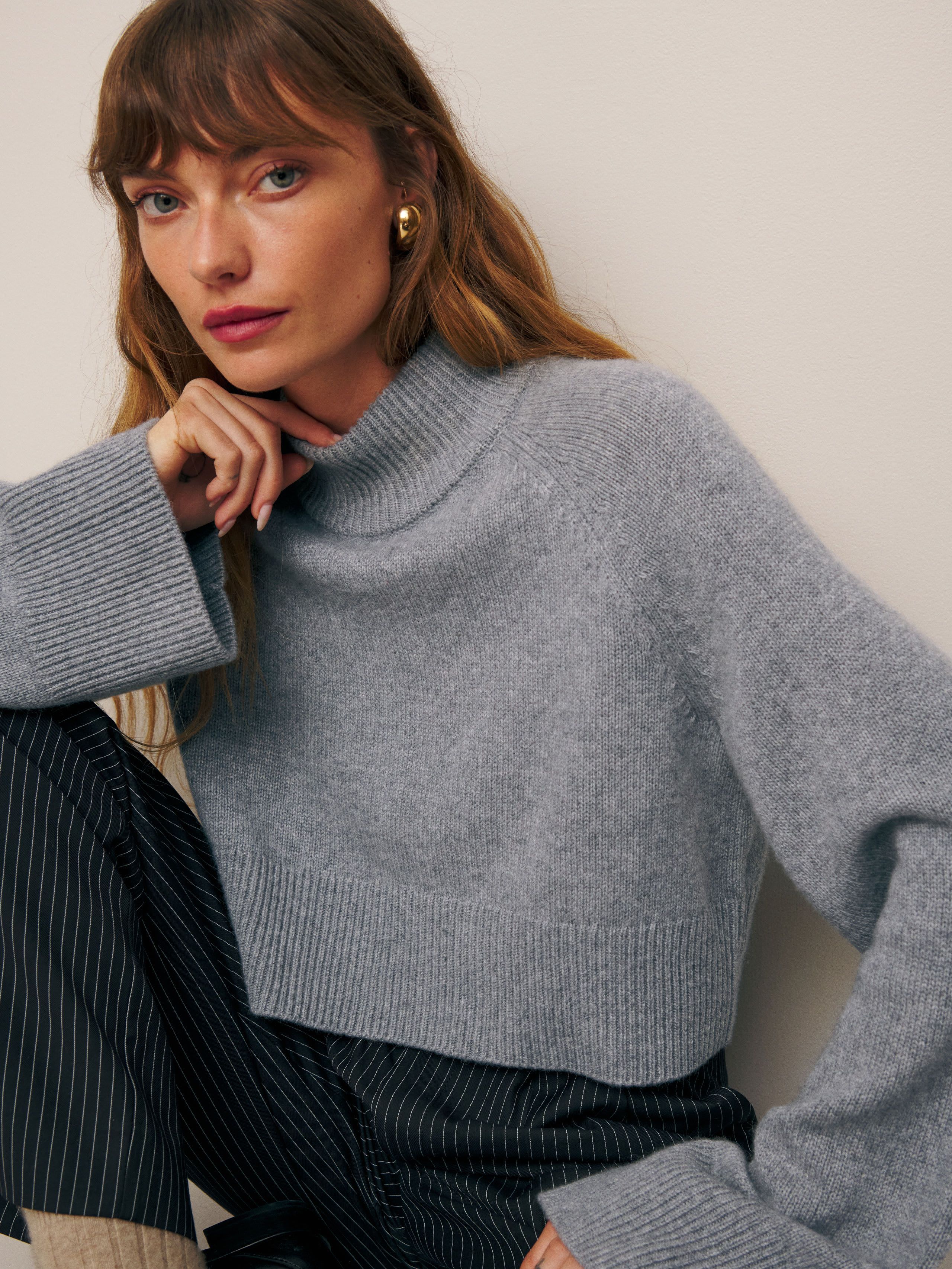 Garrett Cashmere Cropped Turtleneck | Reformation (Global)