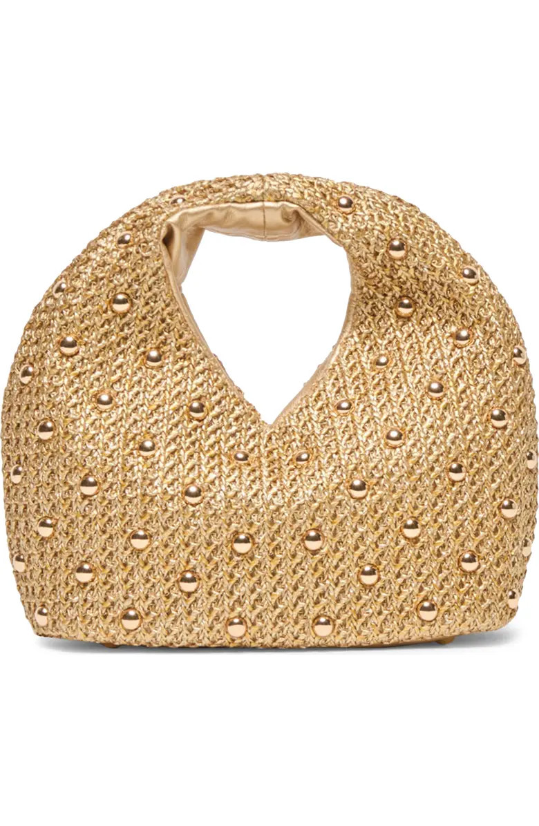 Dahlia Studded Woven Raffia Handbag | Nordstrom