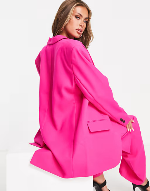 ASOS DESIGN extreme man suit blazer in fluro pink | ASOS (Global)