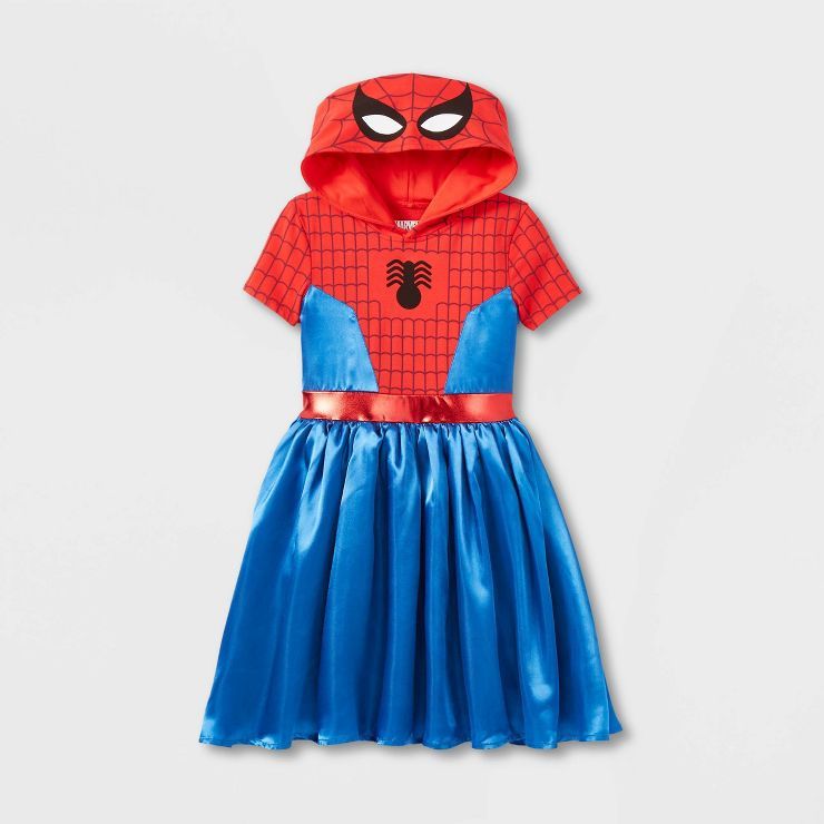 Girls' Marvel Spider-Man Cosplay Dress - Red/Blue | Target