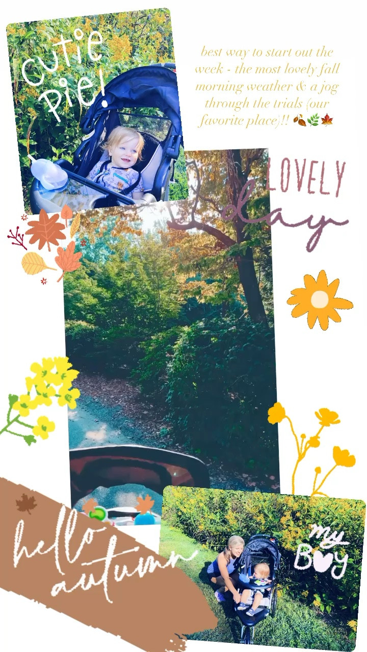 best way to start out the week - the most lovely fall morning weather & a jog through the trials (our favorite place)!! 🍂🌿🍁

#LTKbaby #LTKfit #LTKkids