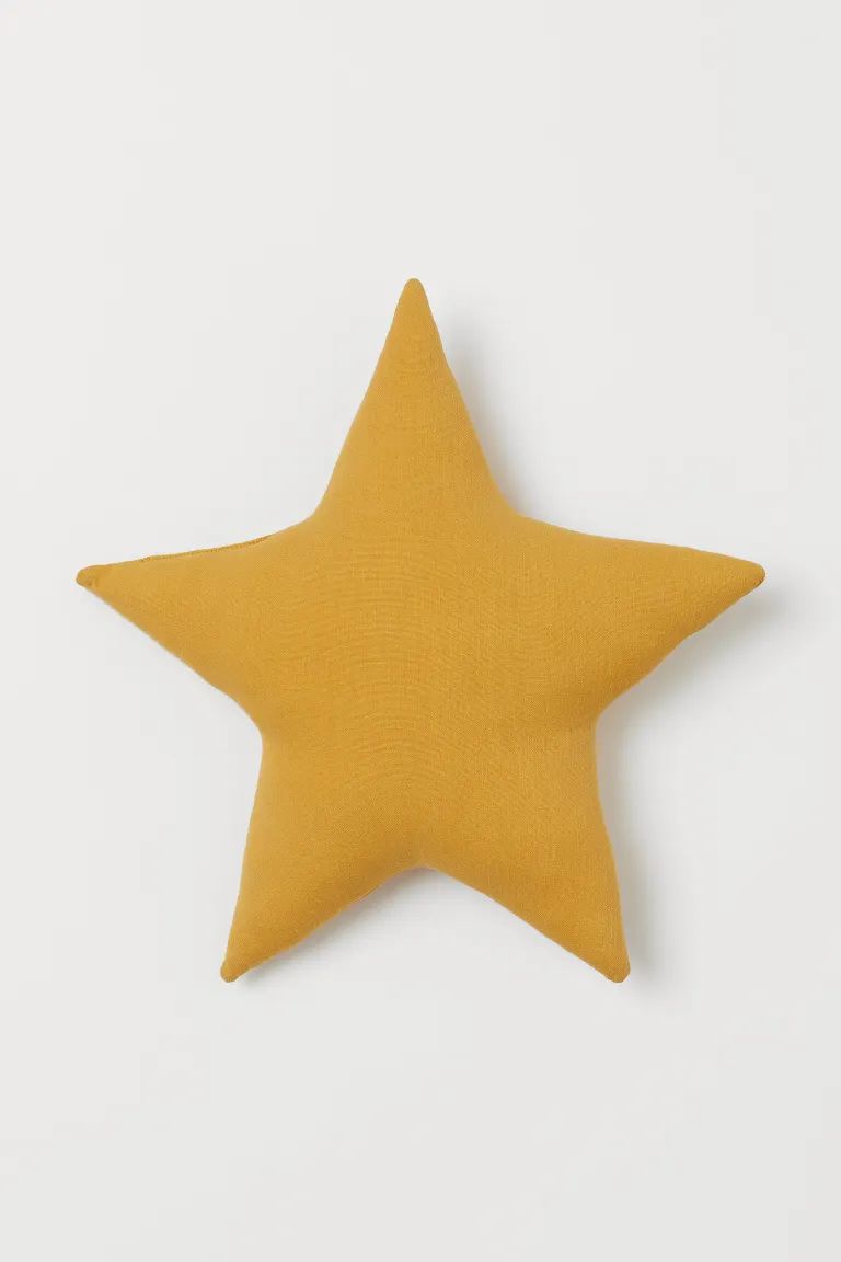 Star-shaped cushion in a woven cotton blend with linen content. Length 15 3/4 in. Width 16 1/2 in... | H&M (US + CA)