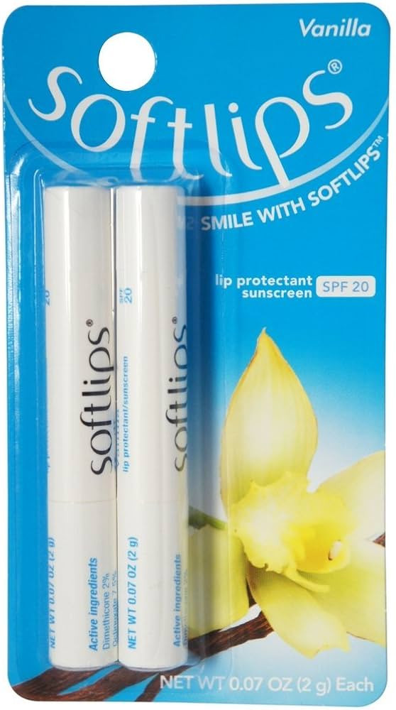 Softlips Lip Protectant/Sunscreen SPF 20, Value Pack, Vanilla, 0.07 Ounce (Pack of 2) | Amazon (US)
