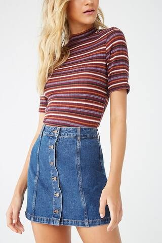 Button-Front Denim Skirt | Forever 21 (US)