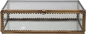 Creative Co-Op Brass and Glass Scalloped Edges, Antique Finish Display Box | Amazon (US)