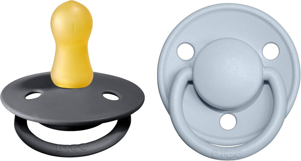 BIBS Pacifiers - De Lux Collection | BPA-Free Baby Pacifier | Made in Denmark | Set of 2 Iron/Bab... | Amazon (US)