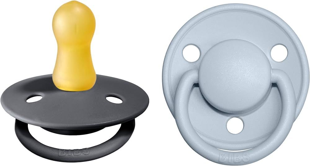 BIBS Pacifiers - De Lux Collection | BPA-Free Baby Pacifier | Made in Denmark | Set of 2 Iron/Bab... | Amazon (US)